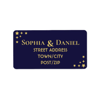 Celestial Minimalist Wedding RSVP Address Labels Adressetikett