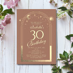Celestial Mocha Guld Sol Måne Stars 30års födelsed Inbjudningar<br><div class="desc">Celestial Mocha Mousse Guld Sol Måne Astronomy 30års födelsedag bjuder in en elegant sol,  måne och stjärnor med en gyllene guld på en mocha mousse-bakgrund. Inuti finns din anpassningsbar 30-årsinbjudan. Anpassa genom att redigera texten i textrutorna. Designad för dig av Evco Studio www.zazzle.com/store/evcostudio</div>