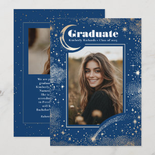 Celestial Modern Blue Student Photo Studenten Meddelande