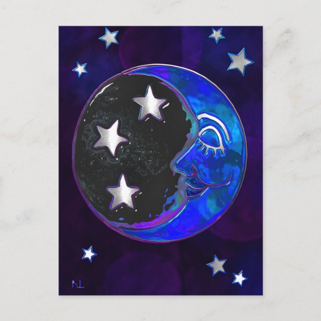 Celestial Momments Bohemian Folk Art VERT ENDAST Vykort (Framsida)