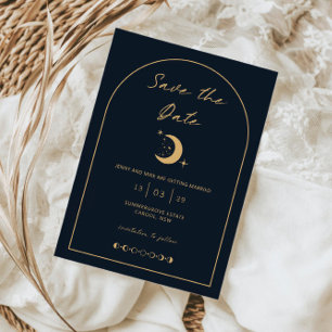 Celestial Moon and Stars Arch Spara Datum Inbjudningar