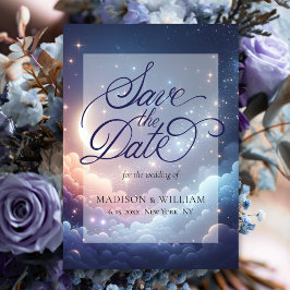 Celestial Moon and Stars Spara datumkortet Spara Datumet