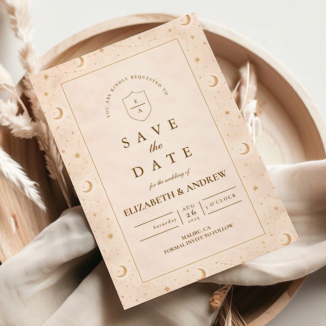 Celestial Moon And Stars Wedding Spara Datumet (Skapare uppladdad)