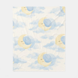 Celestial Moon Baby Fleece Blanket Soft Nursery