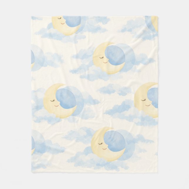 Celestial Moon Baby Fleece Blanket Soft Nursery (Framsidan)