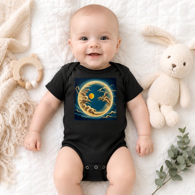 Celestial Moon Baby Mystisk Natt Himmel Boho T Shirt (Skapare uppladdad)