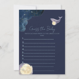 Celestial Moon Baby Shower Gissa Bebis Spelet | W Inbjudningar