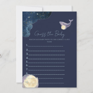 Celestial Moon Baby Shower Gissa Bebis Spelet | W Inbjudningar