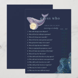 Celestial Moon Baby Shower Gissa Vem Spelkort | W Inbjudningar