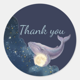 Celestial Moon Baby Shower Tacksamhetsdekaler | Wh Runt Klistermärke