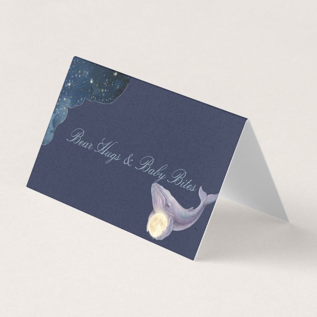 Celestial Moon Baby Shower Tältkort | Val och Moo Kort (Framsida)