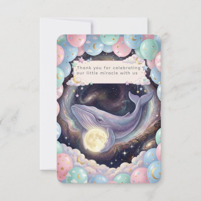 Celestial Moon Baby Shower Thank You Card (Framsida)