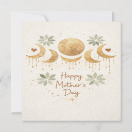 Celestial Moon Boho Mother's Day Card Kort