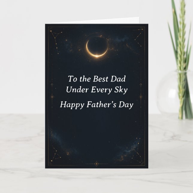 Celestial Moon Father’s Day Greeting Card for Dad Kort (Framsida)