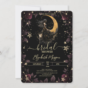 Celestial Moon,Flicka,Stjärnor Blommor Bröllopsdus Inbjudningar