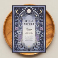 Celestial Moon Floral Art Nouveau Bröllopsdusch