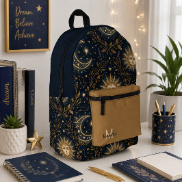 Celestial Moon & Floral Ryggsäck