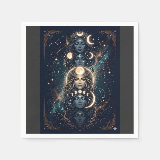 Celestial Moon Goddess Mystical  Pappersservett (Framsidan)