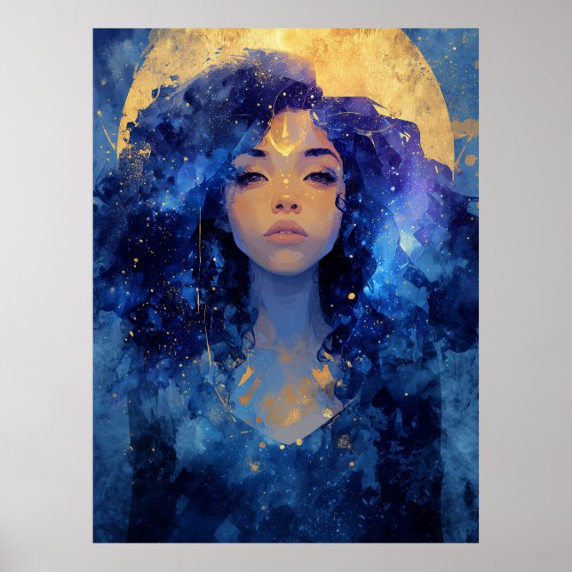 Celestial Moon Goddess Wall Art Poster (Framsidan)