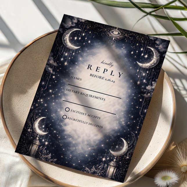 Celestial Moon Gothic Bröllop OSA Kort (Skapare uppladdad)