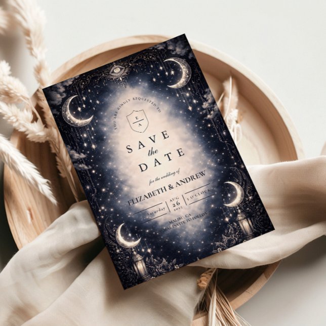 Celestial Moon Gothic Bröllop Spara Datumet (Skapare uppladdad)