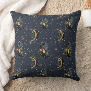 Celestial Moon Guld Stjärnkvällsmönster (3) Kudde