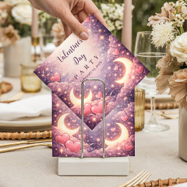 Celestial Moon Hearts Valentine Party Pappersservett