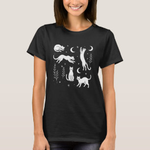 Celestial Moon Kattälskare Katt Person Katt Dam Ae T Shirt