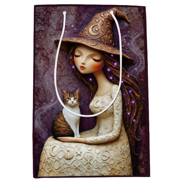 Celestial Moon Maiden Mystisk Katt Presentbag (Framsidan)