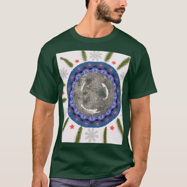 Celestial Moon Mandala T Shirt (Framsida)