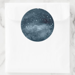 Celestial Moon | Night Sky Kuvert Försegling Klist Runt Klistermärke