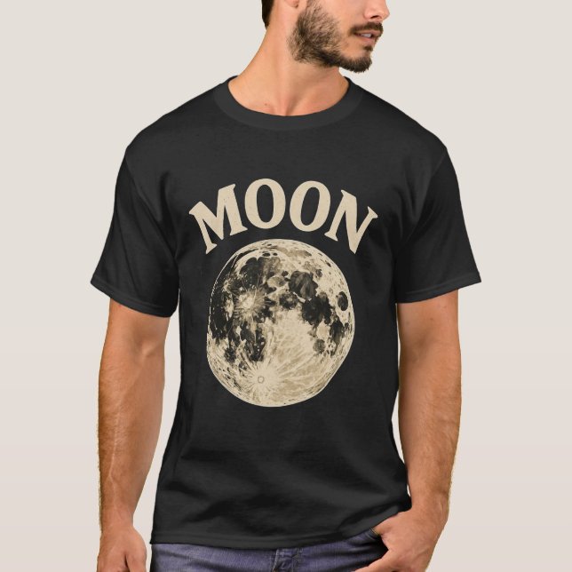 Celestial Moon Phase T-Shirt – Minimal & Cosmic  (Framsida)