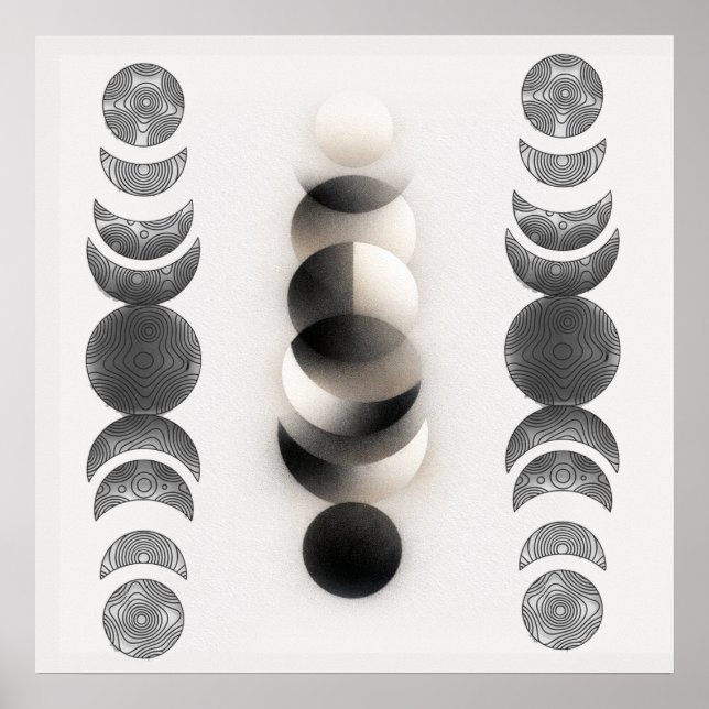 Celestial Moon Phases Triptych Poster | Abstract  (Framsidan)
