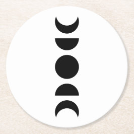 Celestial Moon Phases Underlägg Papper Rund