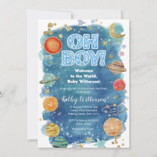 Celestial Moon Planet Space Baby Shower Inbjudningar