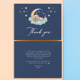 Celestial Moon Stars Baby Shower Tacksamhetskort Tack Kort