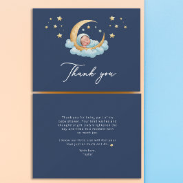 Celestial Moon Stars Baby Shower Thank You Card Tack Kort