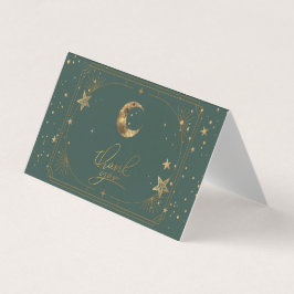 Celestial Moon Stars Frame Thank You Card Visitkort