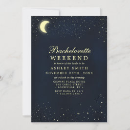 Celestial Moon Stars Midnatt Systerweekend Inbjudningar