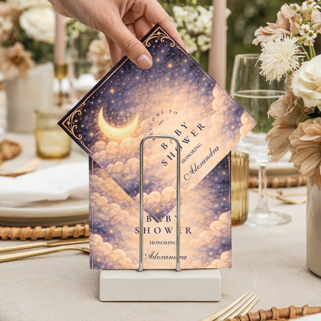 Celestial Moon Stars Neutral Baby Shower Pappersservett (Skapare uppladdad)