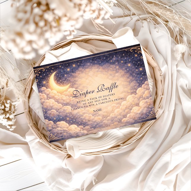 Celestial Moon Stars Neutral Diapper Raffle  Tilläggskort (Skapare uppladdad)