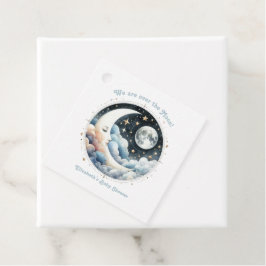 Celestial Moon & Stars Över månen Baby Shower Gåvor Etiketter