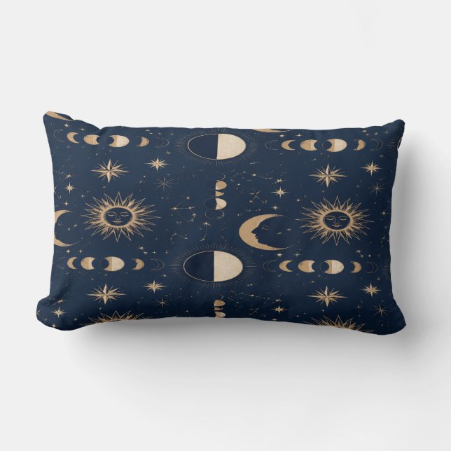 Celestial Moon Stars Pillow Lumbarkudde (Framsida)