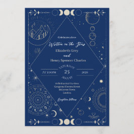 Celestial moon sun stars constellations wedding inbjudningar