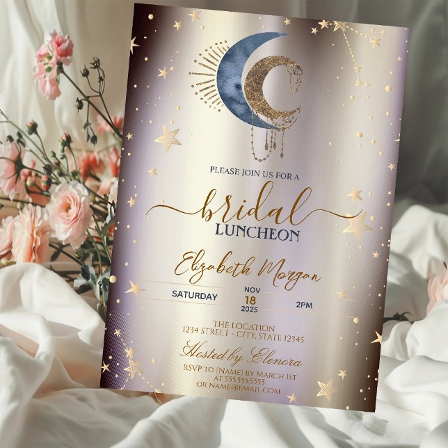 Celestial Moons,Stars Magical Bridal Luncheon  Inbjudningar (Skapare uppladdad)