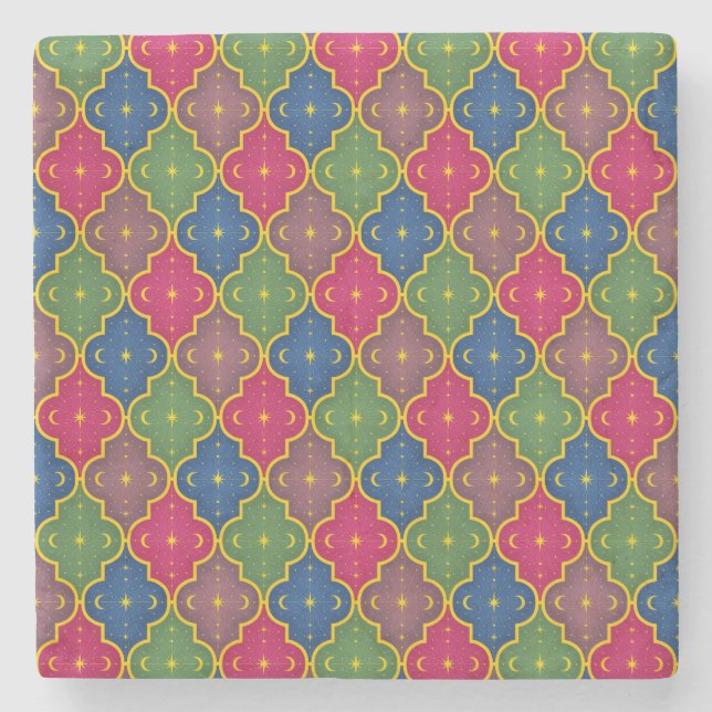 Celestial Moroccan Tile Bohemian Stenunderlägg (Framsidan)