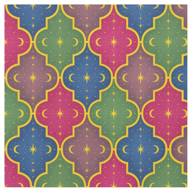 Celestial Moroccan Tile (liten ) Tyg (Närbild)