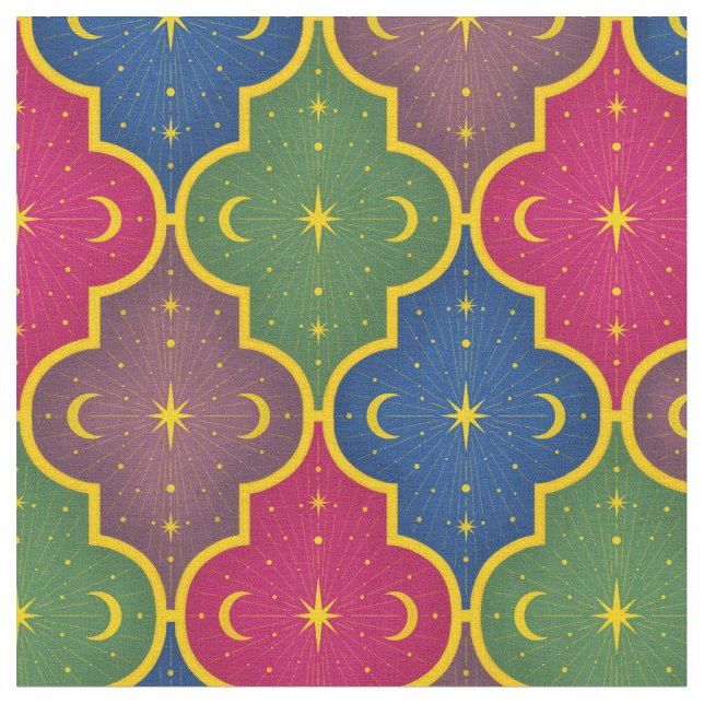 Celestial Moroccan Tile (stor ) Tyg (Närbild)