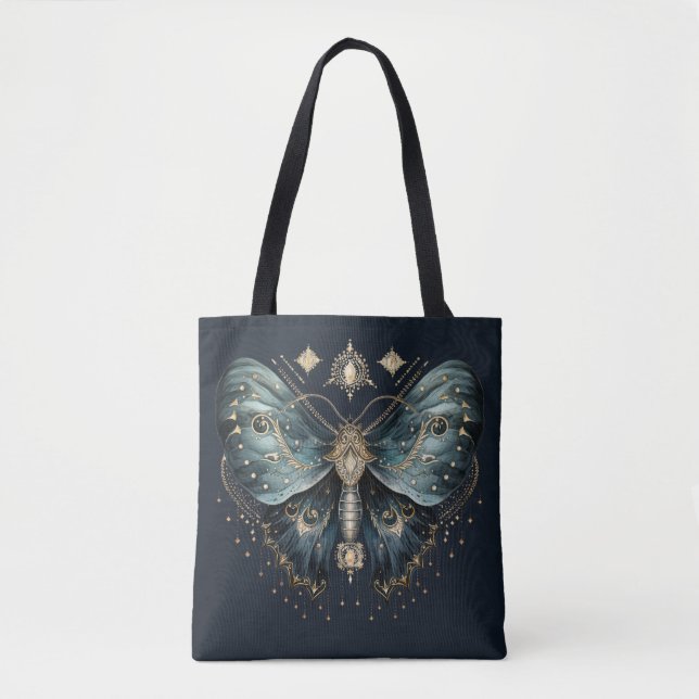 Celestial Moth Mörk Estetik - Gotisk Häxa Konst Tygkasse (Framsida)