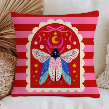 Celestial Moth på rosa och röda randiga maximalism